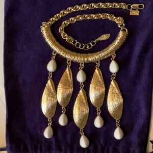 Lilly Necklace - Gold Seashells and Ivory Drops